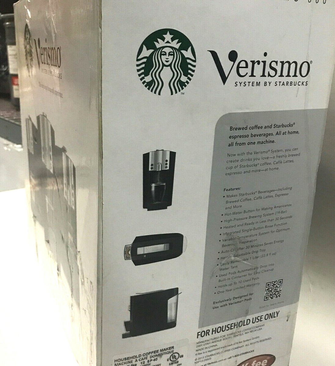 STARBUCKS VERISMO 600 COFFEE MACHINE PIANO BLACK NEW
