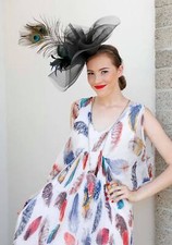 Aimee Fuller Kentucky Derby Fascinator Peacock Feather Royal Ascot Hat Easter