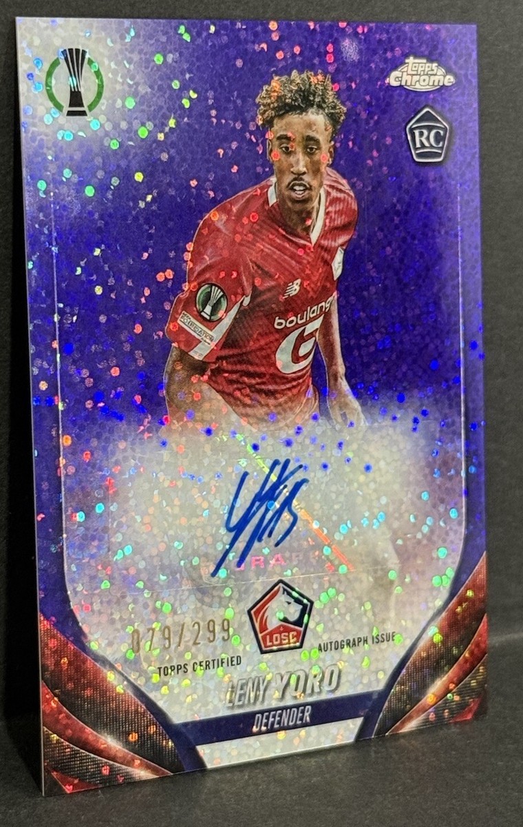 RC Yoshiii レアカード 2023-24 Topps Chrome UEFA Club Competition RC Leny Yoro Auto