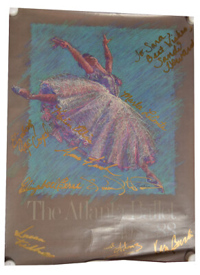 24'' 1987 Art Signed Print Ballet Atlanta GA Show Ballerinas Wall Decor