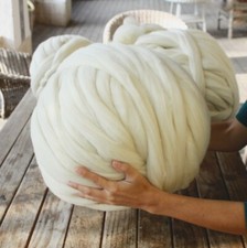 10 lbs White Merino WOOL ROVING BULK Natural Undyed Felting Spinning Chunky Yarn