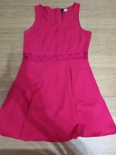 H&M Size 16 Red Lace Detail Skater Dress