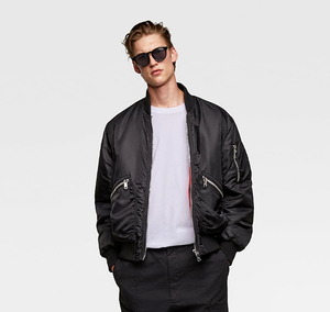 zara padded bomber jacket