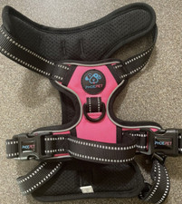 PHOEPET No Pull Dog Harnesses Reflective Adjustable-Pink Medium