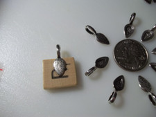 Glue on bails 50 silver color teardrop medium for DIY jewelry pendant