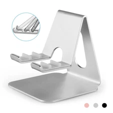 Aluminium Tablet Phone Stand Adjustable Desktop Holder For iPhone iPad Samsung