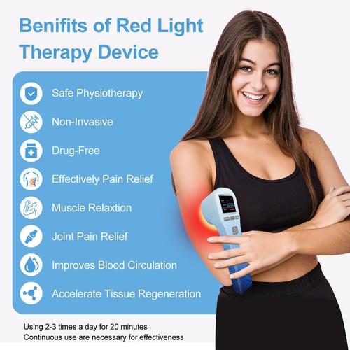 Terapia láser frío médica LLLT de 880 mW 650 nm + 808 nm para aliviar el dolor de curación de heridas - Imagen 3 de 11