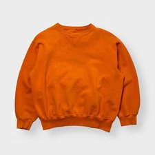 Vtg 80s 90s Blank Orange Sweatshirt, V Stitch Heavyweight, 50/50 USA XL 2XL