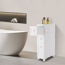 Bathroom Floor Cabinet with 3 Drawers Sturdy Storage Organizer Cabinet