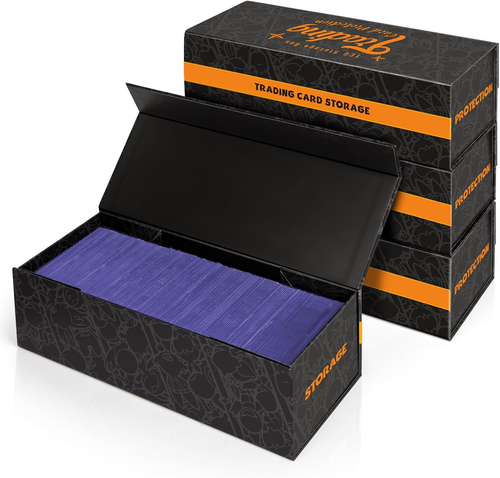 Magnetic Card Storage Box - Pack of 4, Holds 800 Cards, Orange - Picture 10 of 11