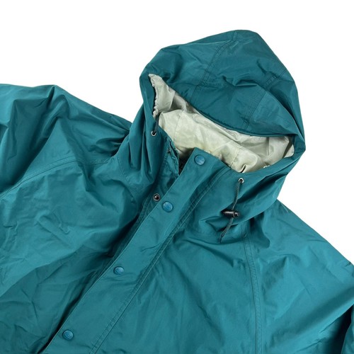VTG L.L. Bean Stowaway Men's Nylon Hooded Windbreaker Jacket Green • X-Large