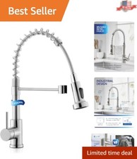 Lead-Free Brushed Nickel Kitchen Faucet - Easy Install High Arc Gooseneck Design