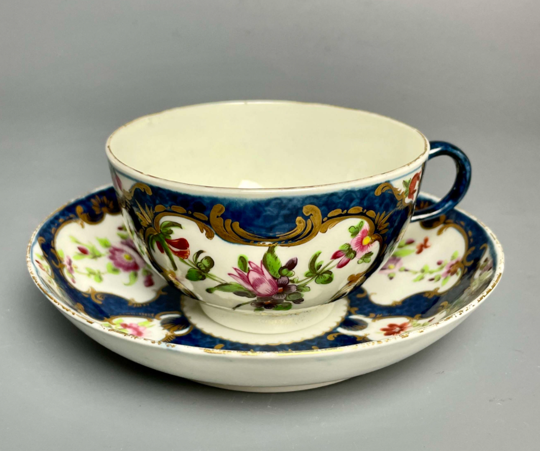 First Period Worcester Blue Scale Cup & Saucer circa 1770 | eBay 