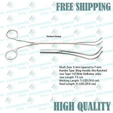 Harken Clamp #1 5–7mm Shaft 1x2 DeBakey Jaws 11.5″ Surgical Instrument