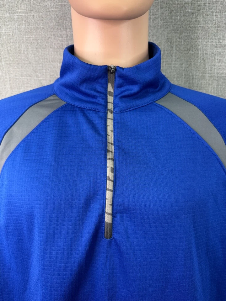 DeMarini Men's Cage Jacket 1/4 Zip Size XL Royal Blue Gray - Изображение 2 из 4