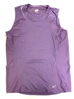 Nike Dri-Fit Athletic Womens Purple Breathable Tempo Running Top Medium 