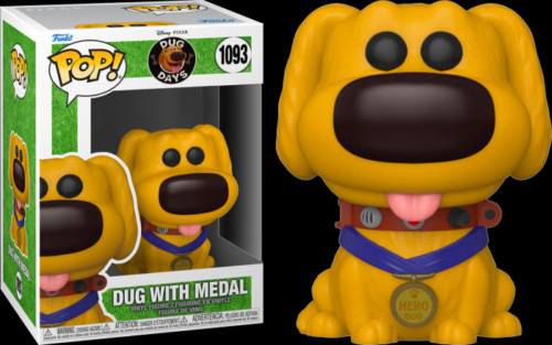 DISNEY PIXAR DUG DAYS HERO DUG WITH MEDAL 3.75"" POP VINYL FIGURE FUNKO 1093
