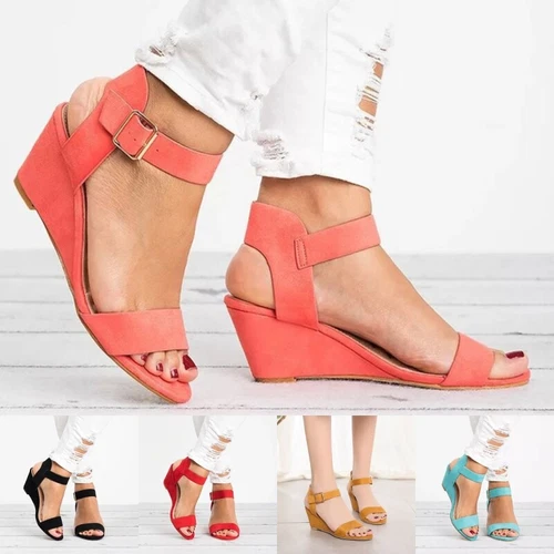 Women's Summer Anti-Slip Casual Shoes Women Sandal Beach Wedge Sandals Walking - Picture 2 of 47