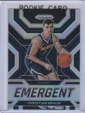 CHRISTIAN BRAUN ROOKIE CARD 2022 Nuggets Basketball SILVER PRIZMS VARIATION RC!