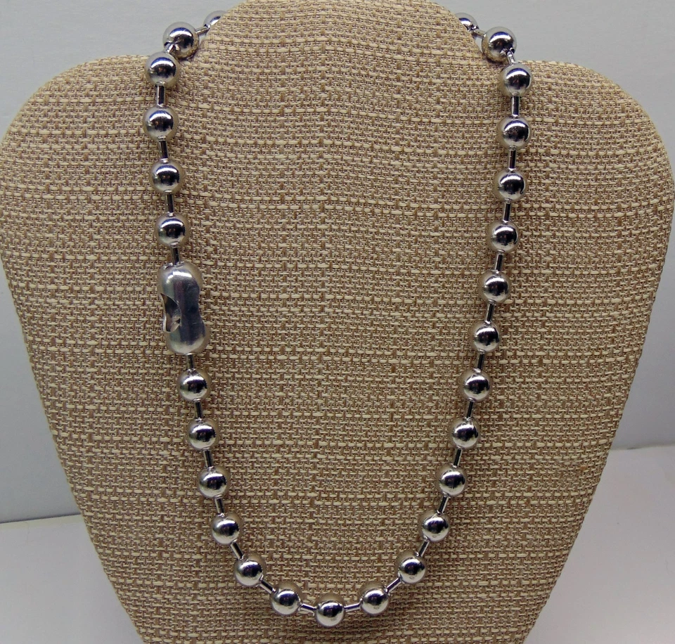 Gargantilla collar cadena bola acero inoxidable grande de 10 mm ~ motociclista gótico grunge urbano Foto 3 de 4