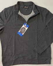 Kirkland Signature Men's 1/4 Zip Pullover Quarter Lightweight BLACK Knit LARGE