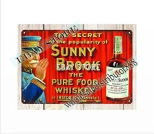 Old Sunny Brook Whiskey metal tin sign indoor wall  decorative wall decor