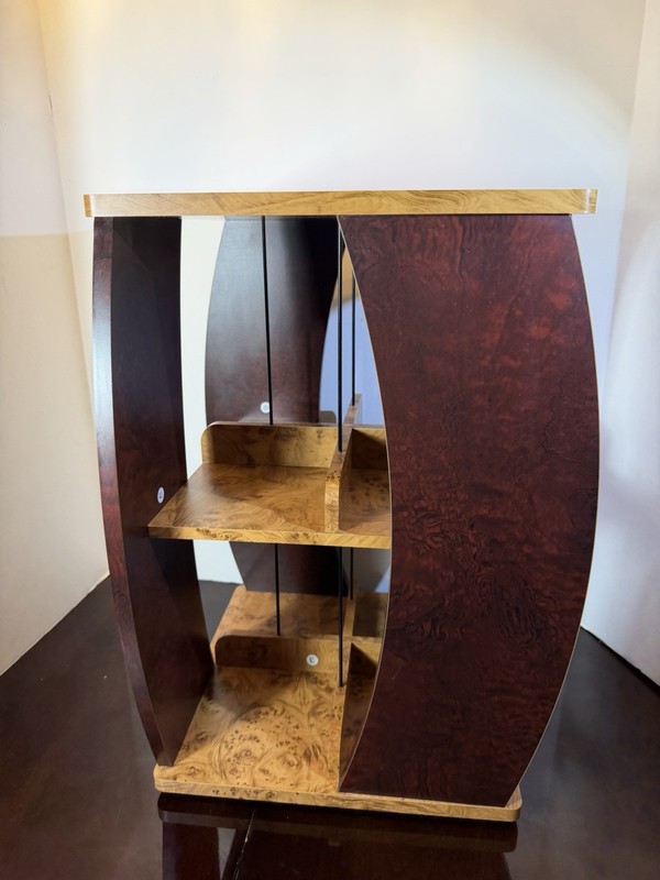 Vtg Atlantic Wood Media CD/DVD/VHS Movie Video Game Rack Organizer Shelf Storage