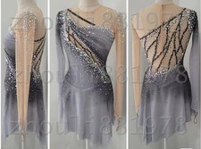 New Ice Figure Skating Dress Figure Skating Dress For Competition gray dyeing
