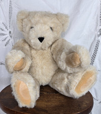 Vermont Teddy Bear Fully Jointed Classic Blond Plush 16inch Vintage Made in USA