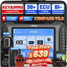 2025 XTOOL X100 PAD3 V2.0 +KC100 IMMO Key Programming Tool & Diagnostic Scanner