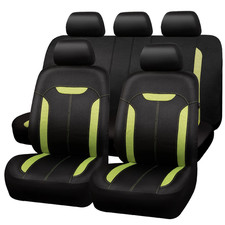 Car Pass 3D Air Mesh In Cloth Leather Grain Breathable Car Seat Covers Full Set