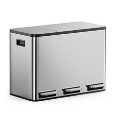 45L Recycling Kitchen Bin with Triple Compartments (3 x 15L), VonHaus