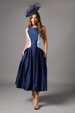 Coast Navy Fit & Flare Dress Womens Occasion Dresses