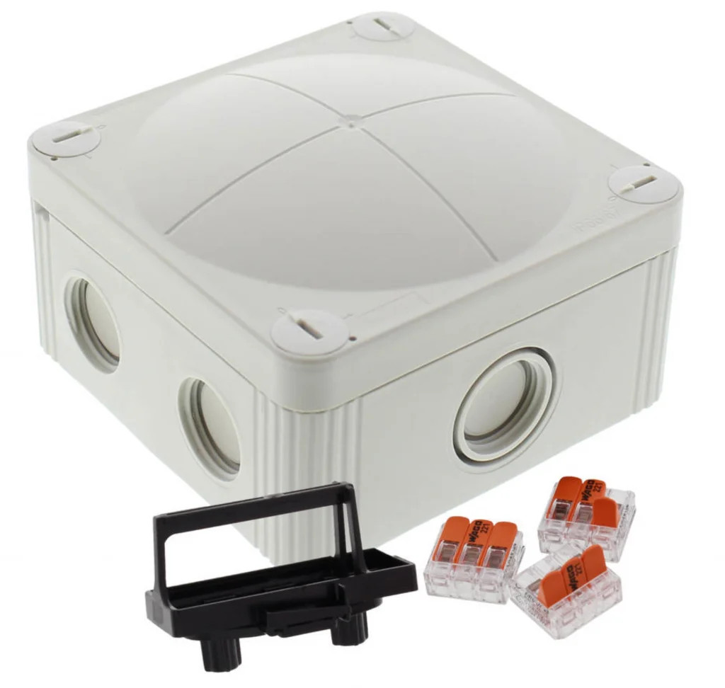 Wiska Combi Junction Box Grey 407 95x95x60mm 3 x Wago 221 10109674 LG 3-221-413