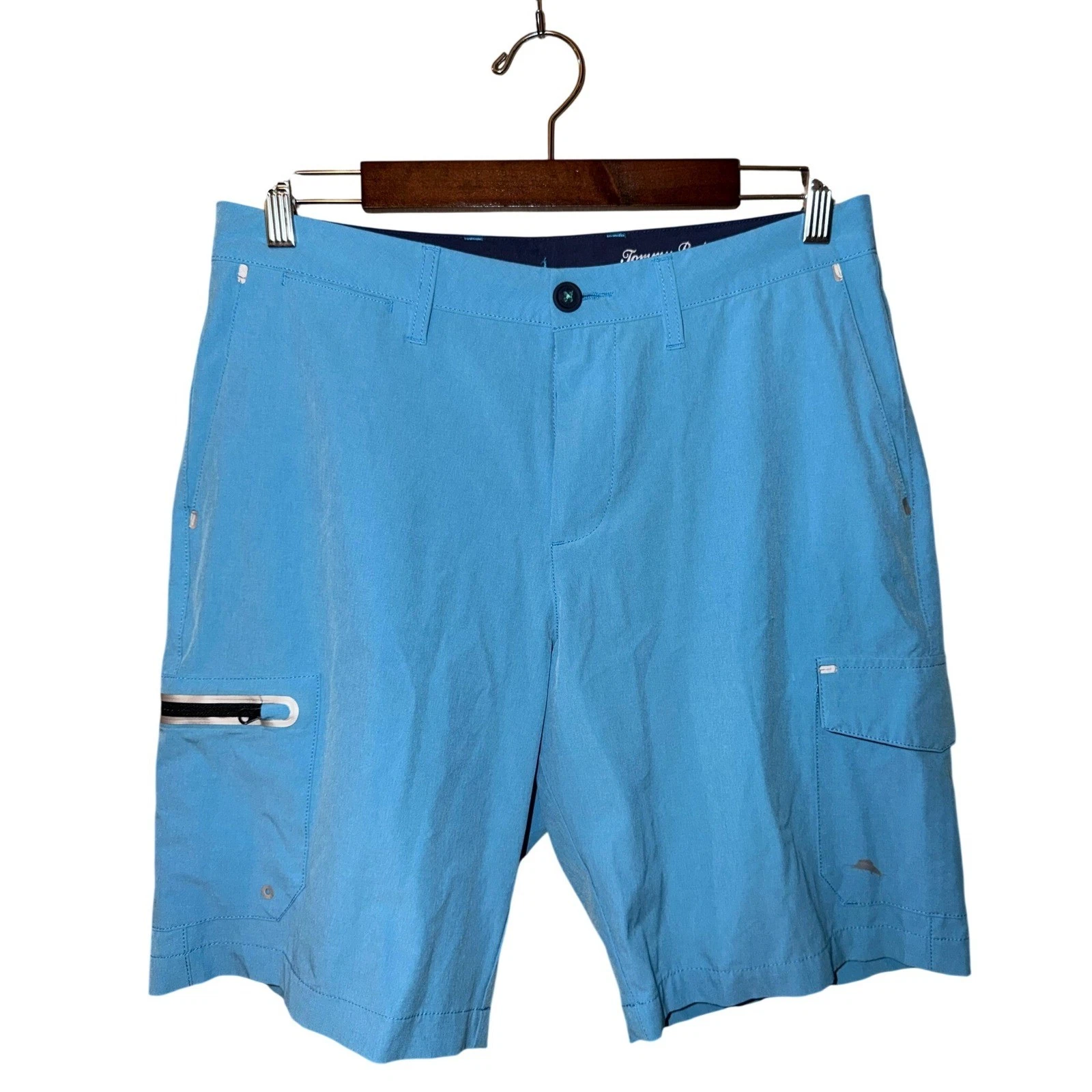 Tommy Bahama Island Active Cargo Shorts Mens 30 Blue Stretch Fishing Performance