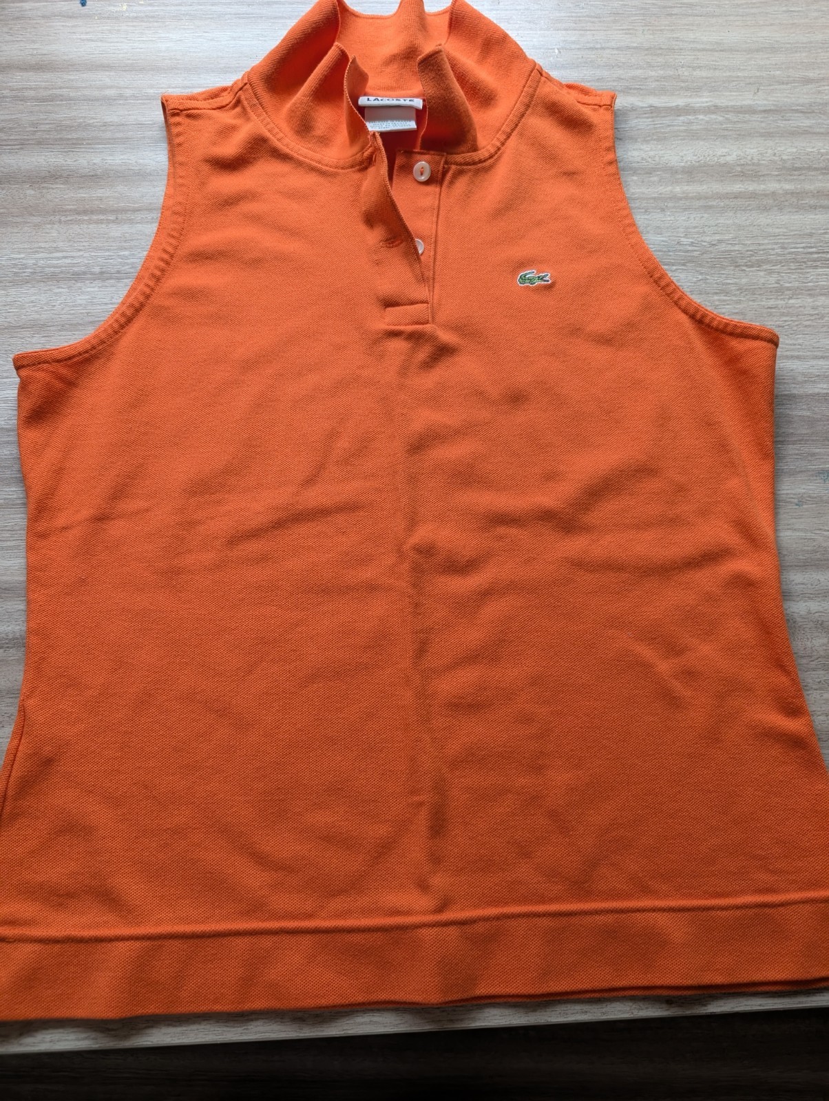 Vintage Lacoste Tank Orang Polo Golf Tennis Collar Woman Size 42