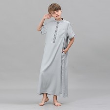 Muslim Men Ramadan Robe Saudi Arab Thobe Jubba Dashdasha Daffah Kaftan Thoub