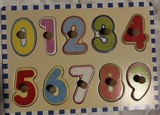Wooden Number Peg Preschool Puzzle