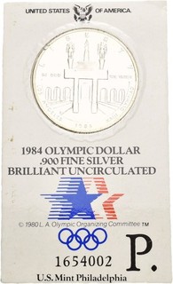 Künker: USA 1 Dollar 1984 Olympia Los Angeles Silber