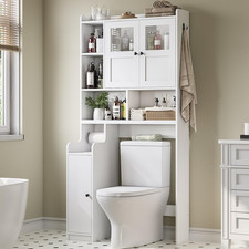over the Toilet Storage Cabinet, over Toilet Bathroom Organizer with Glass Doors
