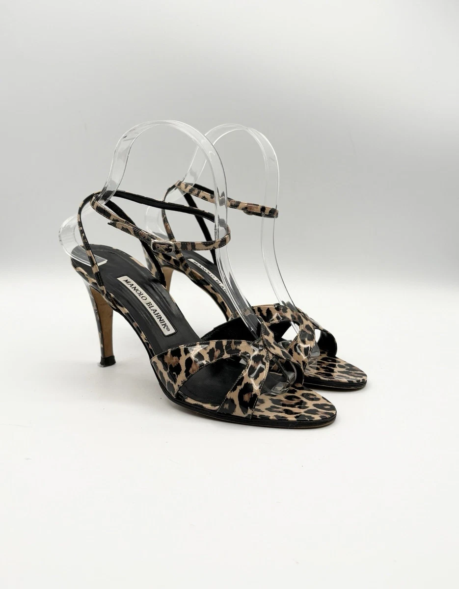 Manolo Blahnik Women's Animal Print Patent Leather Heels for Women