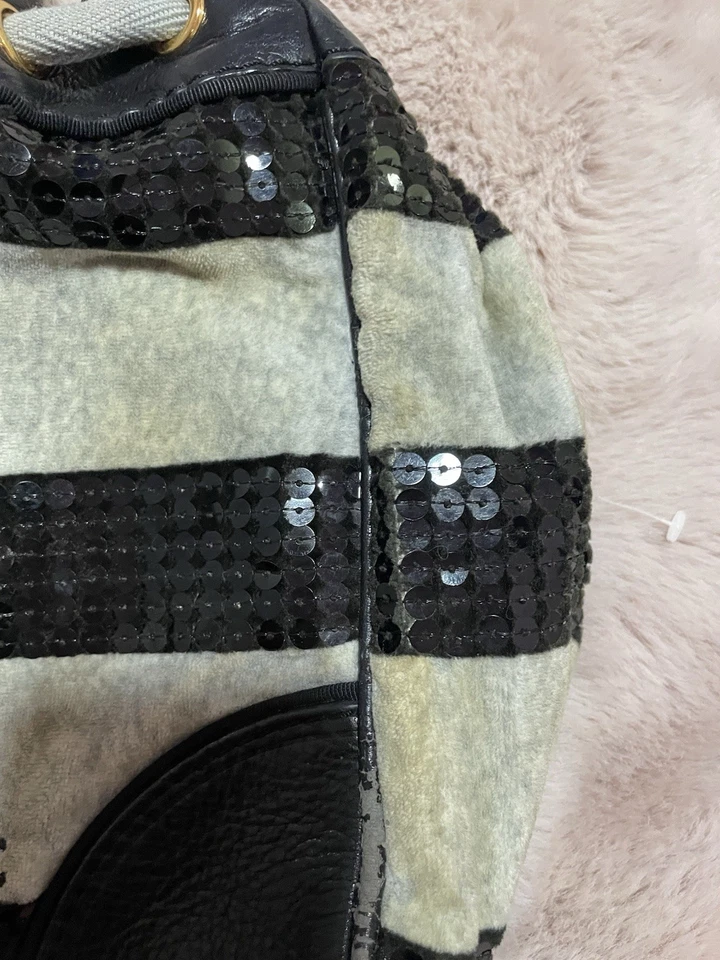 Bolso de Mano Vintage Y2K Gris Y Negro Lentejuelas Juicy Couture Daydreamer Foto 4 de 4