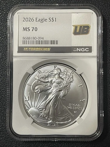 2026 Silver Eagle $1 NGC MS70- Ultra Breaks Label