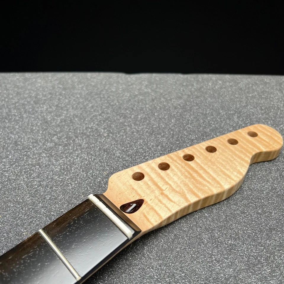 Flamed Maple Tele Style Neck /Ebony Stainless Frets #38 - Image 3 of 4