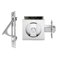 Pocket Door Lock with Edge Pull,Privacy Door Hardware Suitable for Bathroom B...
