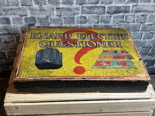 Vintage 1930 Knapp Electric Questioner & Telegraph Game 15 Cards As Is - Picture 3 of 8