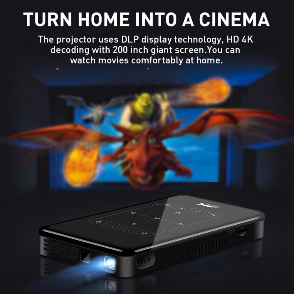 Mini projecteur 4K 1080P Smart DLP avec WiFi et Android 11