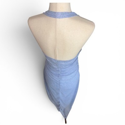 Vintage Connected Apparel Y2K Dress With Halter Back Sparkly In Light Blue