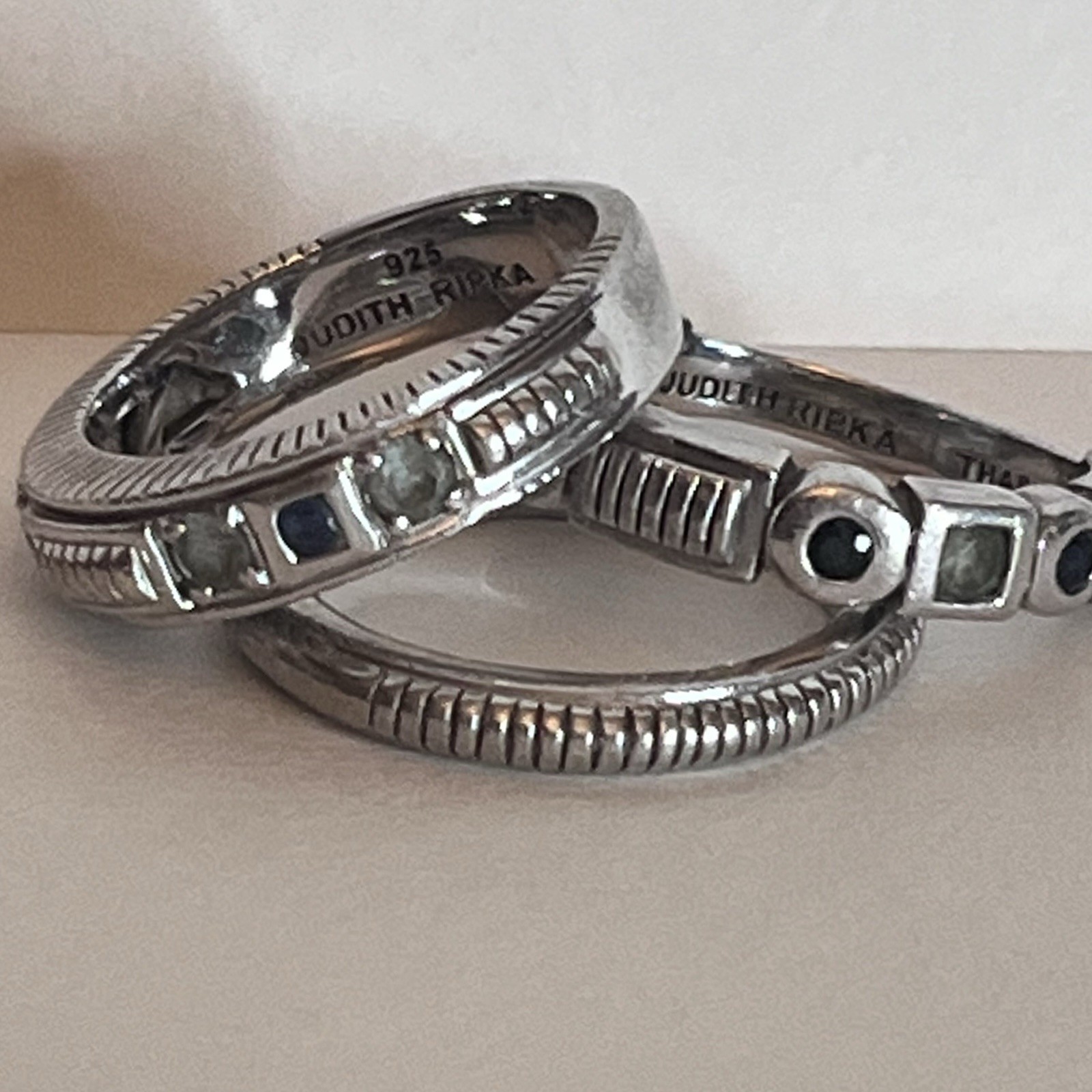 Judith Ripka 925 Sterling Silver Stackable Sapphi… - image 2
