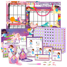 Potty Training Chart for Toddlers Girls, Unicorn Design - Sticker Chart, 4 Week